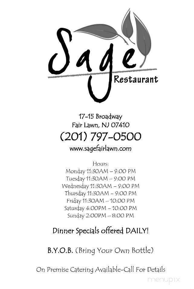 Sage Restaurant - Fair Lawn, NJ